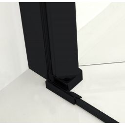 Hagser Gabi drzwi prysznicowe 90 cm jednoczęściowe uchylne czarny mat/szkło przezroczyste HGR23000021