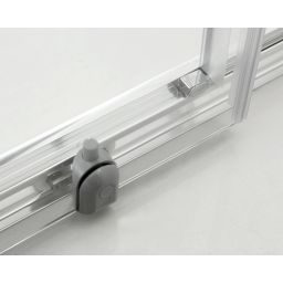 Hagser Ava drzwi prysznicowe 120 cm dwuczęściowe przesuwne chrom błyszczący/szkło przezroczyste HGR30000021