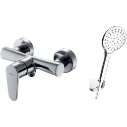 Zestaw Hagser Della bateria prysznicowa ścienna z kompletem natryskowym Andrea Birgit chrom HGR77000036