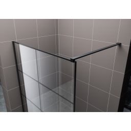Hagser Agatha Walk-In ścianka prysznicowa 80 cm czarny mat/szkło przezroczyste HGR80000022