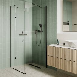 Hagser Gisa kabina prysznicowa 80 cm kwadratowa czarny mat/szkło przezroczyste HGR14000020