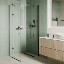 Hagser Gisa kabina prysznicowa 90 cm kwadratowa czarny mat/szkło przezroczyste HGR15000020