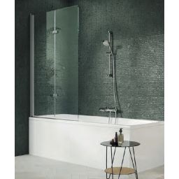 Huppe Design Pure parawan nawannowy 120 cm 2-częściowy srebrny mat/szkło matowe 8P2302.087.316