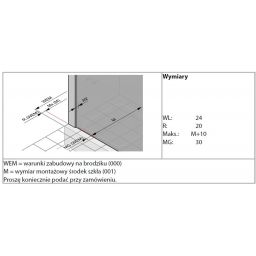 Hüppe Aura pure 4-kąt ścianka prysznicowa 100 cm boczna black edition/szkło przezroczyste Anti-Plaque AP0204.123.322