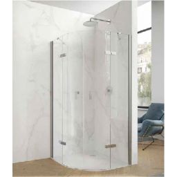 Hüppe Aura pure 1/4 koła drzwi prysznicowe 90 cm lewe srebrny połysk/szkło przezroczyste Anti-Plaque AP0502.069.322