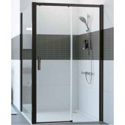 Hüppe Classics 2 EasyEntry 4-kąt drzwi prysznicowe 135 cm prawe czarny/szkło przezroczyste Anti-Plaque C25605.123.322