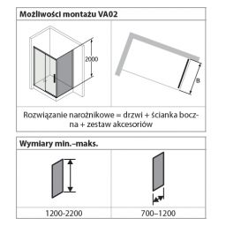 Huppe Vita Pure ścianka prysznicowa 90 cm czarny mat/szkło przezroczyste VA0203.123.322