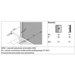 Huppe Xtensa pure 4-kąt drzwi prysznicowe 180 cm lewe srebrny połysk/szkło przezroczyste Anti-Plaque XT0109.069.322