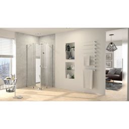Huppe Xtensa Pure drzwi prysznicowe 90 cm rozsuwane srebrny połysk/szkło przezroczyste XT1403.069.322