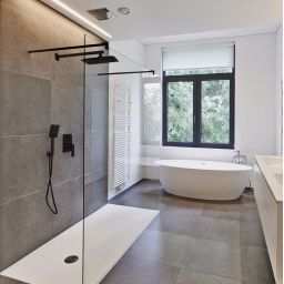 Invena Siros Black zestaw prysznicowy podtynkowy z deszczownicą czarny BS-90-011