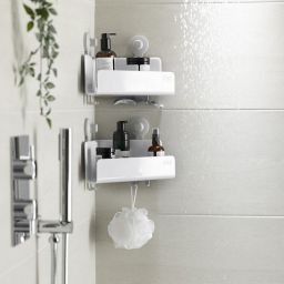 Joseph Joseph Easy Store zestaw 2 półek prysznicowych narożnych biały/szary 70550
