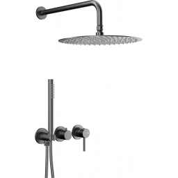 KFA Armatura Moza Gun Metal Grey zestaw prysznicowy podtynkowy z deszczownicą grafitowy 5039-511-61
