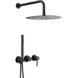 KFA Armatura Moza zestaw wannowo-prysznicowy podtynkowy z deszczownicą czarny 5039-511-81