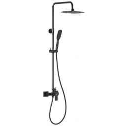 KFA Armatura Mokait zestaw prysznicowy ścienny z deszczownicą czarny 5536-910-81