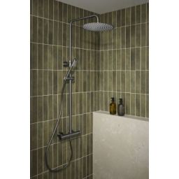 KFA Armatura Moza Gun Metal Grey zestaw prysznicowy ścienny termostatyczny z deszczownicą grafitowy 5736-920-61