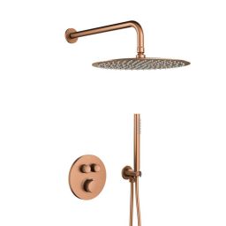 KFA Armatura Moza Rose Gold zestaw prysznicowy podtynkowy termostatyczny z deszczownicą miedź szczotkowana 5739-530-34