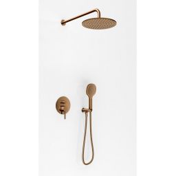 Kohlman Axel Brushed Copper zestaw prysznicowy podtynkowy z deszczownicą 25 cm miedź szczotkowana QW210ABCR25