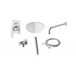 Kohlman Experience zestaw prysznicowy podtynkowy z deszczownicą 40 cm chrom QW210ER40