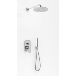 Kohlman Wexpo zestaw prysznicowy podtynkowy z deszczownicą 35 cm chrom QW210WR35