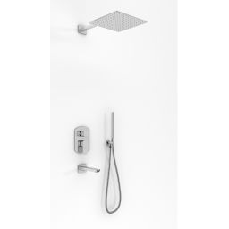 Kohlman Foxal zestaw wannowo-prysznicowy podtynkowy z deszczownicą 35 cm i wylewką chrom QW211FQ35