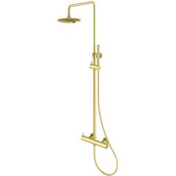 Kohlman Axel Gold zestaw prysznicowy ścienny z deszczownicą złoty QW273AGD