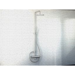 Kohlman Maxima zestaw prysznicowy ścienny z deszczownicą chrom QW276M