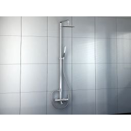 Kohlman Foxal zestaw wannowo-prysznicowy ścienny z deszczownicą chrom QW277F