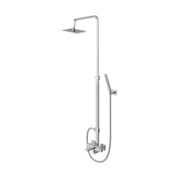 Kohlman Excelent zestaw wannowo-prysznicowy ścienny z deszczownicą chrom QW277H