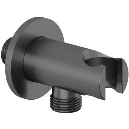 Kludi A-QA przyłącze kątowe z uchwytem czarny szczotkowany 65567N2-00