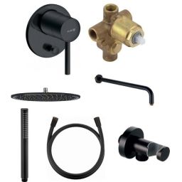 Kludi Bozz zestaw prysznicowy podtynkowy z deszczownicą czarny mat (387163976, 38624N, 643308700, 665143900, 391203900, 610713900, 605473900)