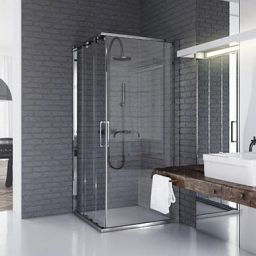 Koło Ultra ścianka boczna 80 cm do drzwi lewa srebrny połysk/szkło przezroczyste OSKX802BF003L