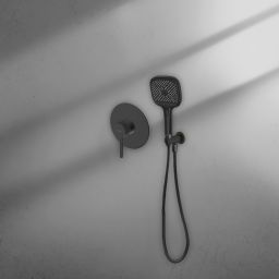 Ksuro 01 zestaw bateria prysznicowa podtynkowa ze słuchawką 3-funkcyjną czarny mat 17004030