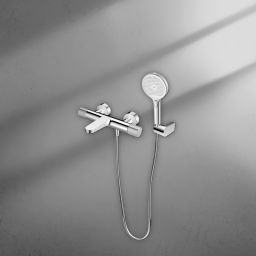 Ksuro 02 zestaw bateria wannowo-prysznicowa ścienna z słuchawką 3-funkcyjną chrom 17005010