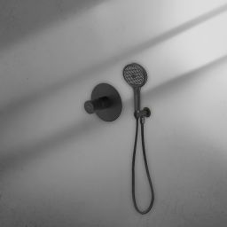 Ksuro 02 zestaw bateria prysznicowa podtynkowa ze słuchawką 3-funkcyjną czarny mat 17011030