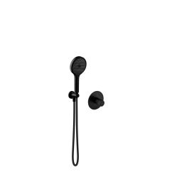 Ksuro 02 zestaw bateria prysznicowa podtynkowa ze słuchawką 3-funkcyjną czarny mat 17011030