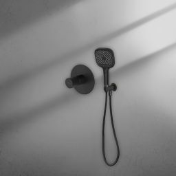 Ksuro 02 zestaw bateria prysznicowa podtynkowa ze słuchawką 3-funkcyjną czarny mat 17013030