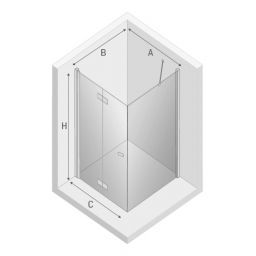 New Trendy New Soleo kabina prysznicowa 80x90 cm prostokątna lewa chrom połysk/szkło przezroczyste D-0148A/D-0088B