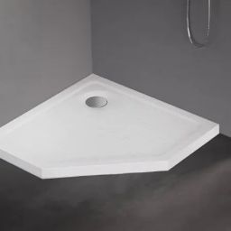 New Trendy Mild Stone brodzik 90x90 cm pięciokątny biały B-0540