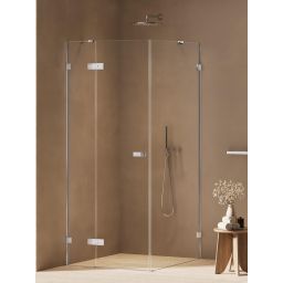 New Trendy Oxia kabina prysznicowa 80x80 cm kwadratowa lewa chrom połysk/szkło przezroczyste AXJ-0103-WU