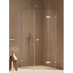 New Trendy Oxia kabina prysznicowa 80x80 cm kwadratowa prawa chrom połysk/szkło przezroczyste AXJ-0133-WU