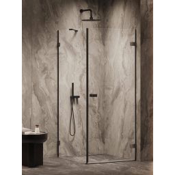 New Trendy Oxia Black kabina prysznicowa 80x80 cm kwadratowa prawa czarny mat/szkło przezroczyste AXJ-0300-WU