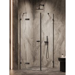 New Trendy Oxia Black kabina prysznicowa 80x80 cm kwadratowa lewa czarny mat/szkło przezroczyste AXJ-0318-WU
