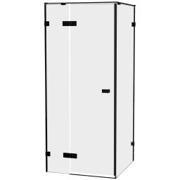 New Trendy Oxia Black kabina prysznicowa 80x80 cm kwadratowa lewa chrom połysk/szkło przezroczyste AXJ-0318