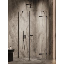 New Trendy Oxia Black kabina prysznicowa 80x80 cm kwadratowa prawa czarny mat/szkło przezroczyste AXJ-0348-WU