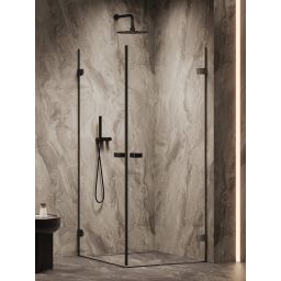 New Trendy Oxia Black kabina prysznicowa 80x80 cm kwadratowa czarny mat/szkło przezroczyste AXJ-0382