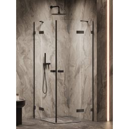 New Trendy Oxia Black kabina prysznicowa 80x80 cm kwadratowa czarny mat/szkło przezroczyste AXJ-0393-WU