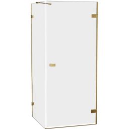 New Trendy Oxia Gold Brushed kabina prysznicowa 80x80 cm kwadratowa prawa złoty szczotkowany/szkło przezroczyste AXJ-0515-WU