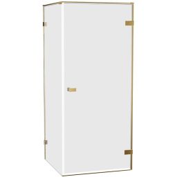 New Trendy Oxia Gold Brushed kabina prysznicowa 80x80 cm kwadratowa prawa złoty szczotkowany/szkło przezroczyste AXJ-0515