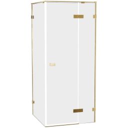 New Trendy Oxia Gold Brushed kabina prysznicowa 80x80 cm kwadratowa prawa złoty szczotkowany/szkło przezroczyste AXJ-0563