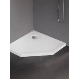 New Trendy Mild Stone brodzik 90x90 cm pięciokątny biały B-0540